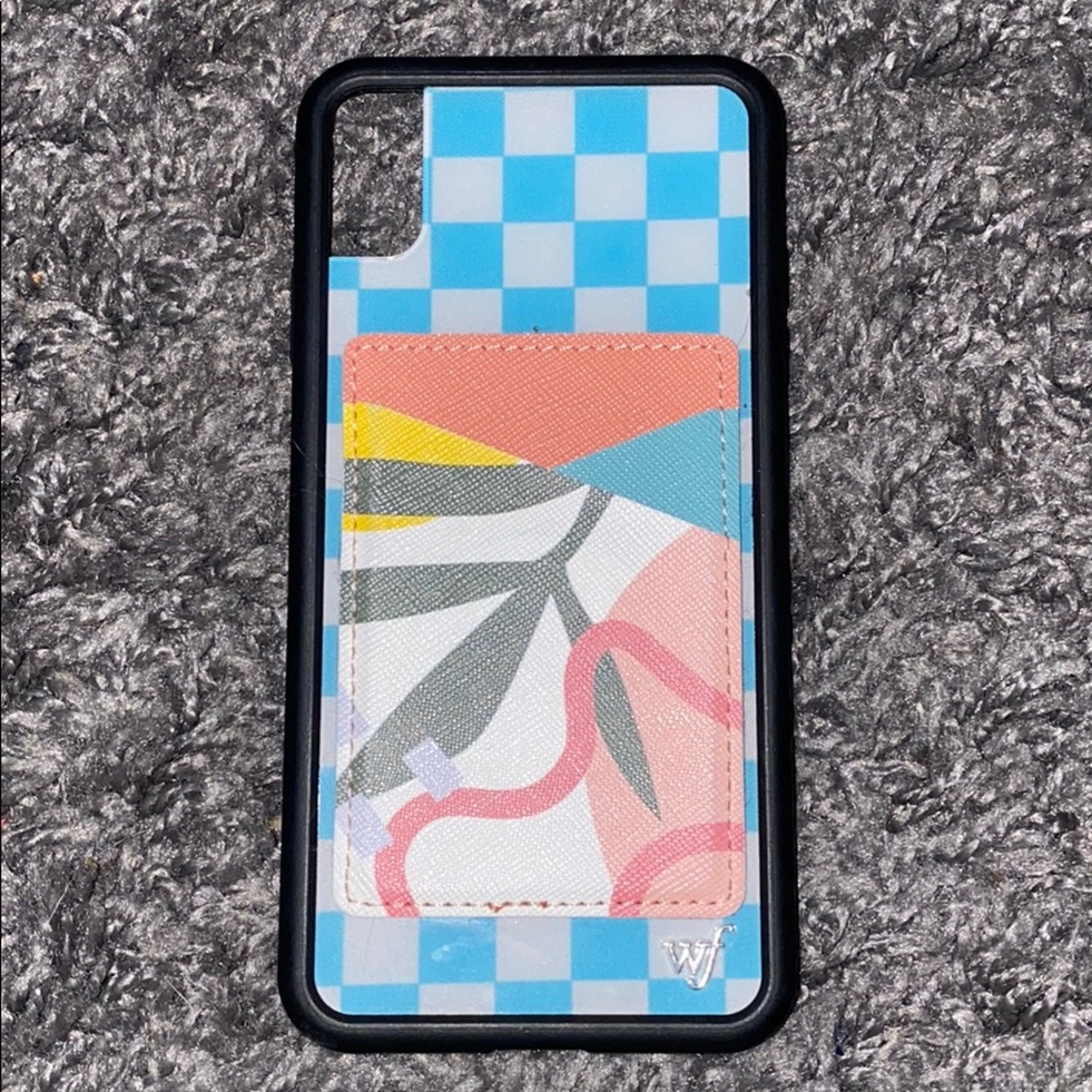 Blue And White checkered WILDFLOWER phone case